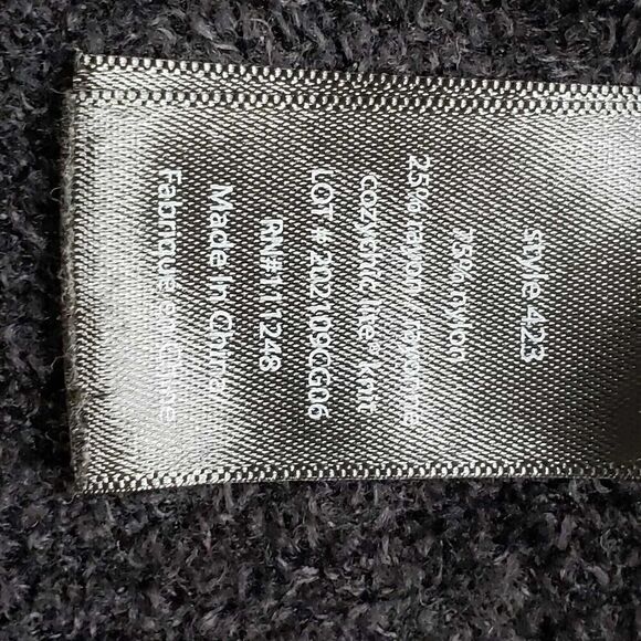 Barefoot Dreams Cardigan Open Front Cozy Chic Lite Relaxed Black Sweater - Picture 5 of 6